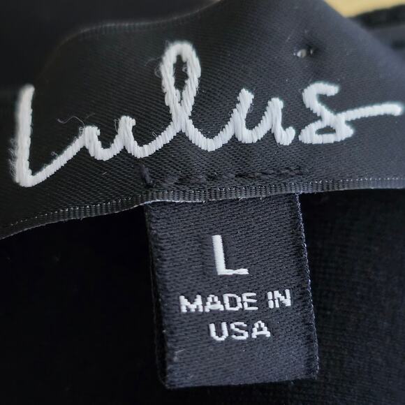 Lulus Black Dress Sleeveless Asymmetrical Sheath V-Neck Women Size L Bodycon Zip - Picture 3 of 10